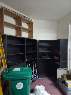 Cabinet shelving, open garage shelves