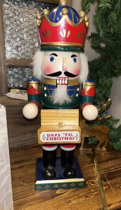 Wooden Nutcracker 14.5” Tall “Days Til Christmas 