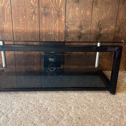 Black Metal And Glass TV Stand 