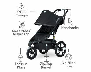 BOB Gear Alterrain Pro Jogging Stroller, All-Weather, SmoothShox Suspension, Black