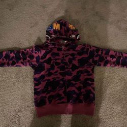purple n blue bape hoodie