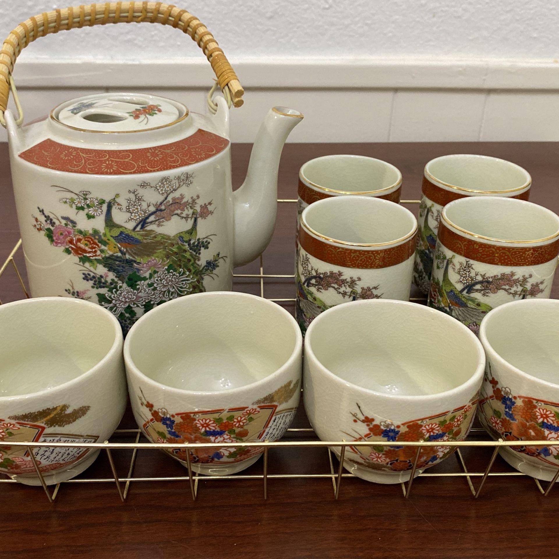 Satsuma Japanese Vintage Teapot + 8 Cups