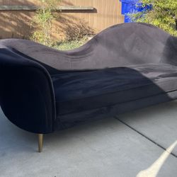 Black Velvet Sofa 