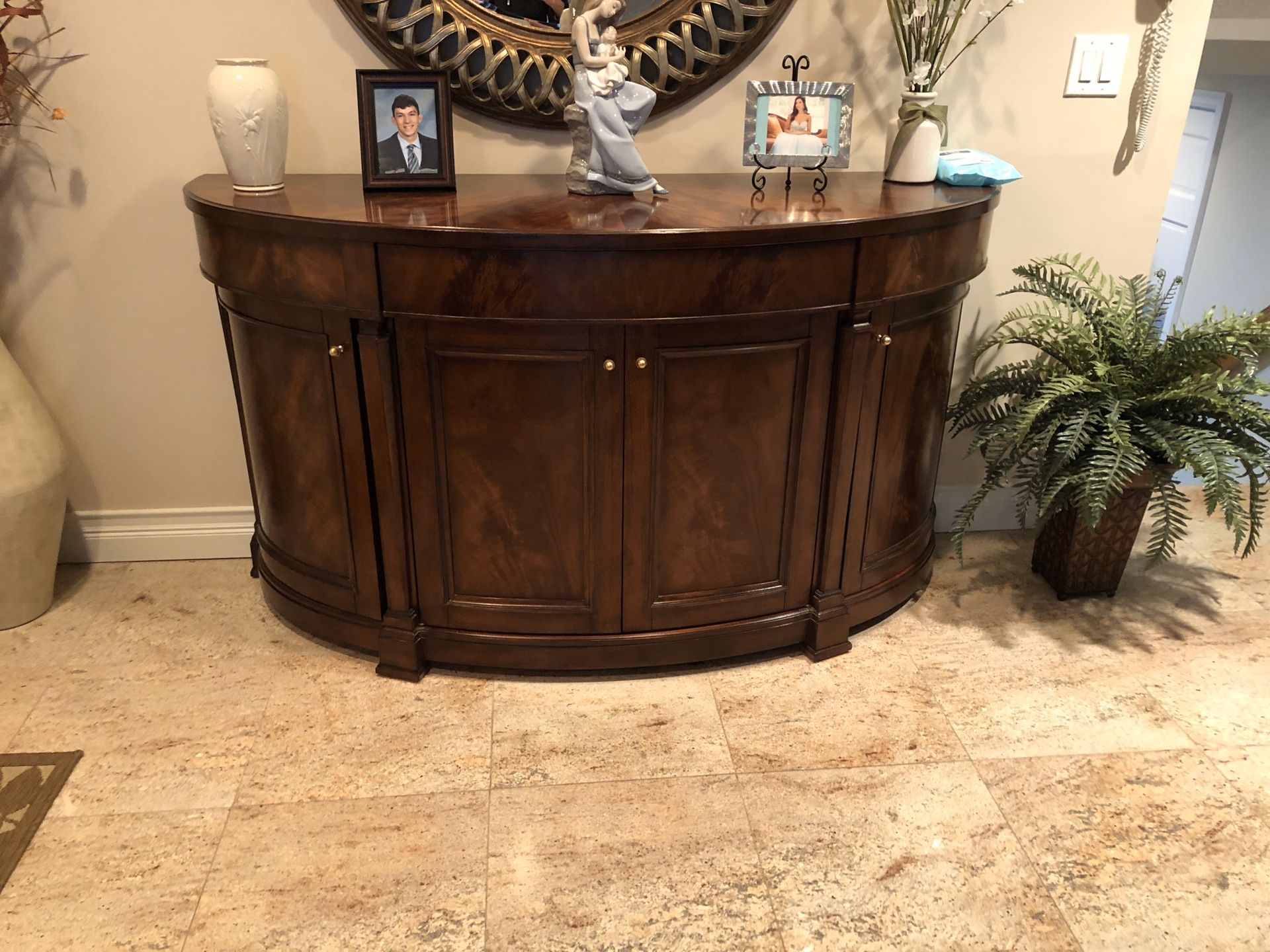 Console table with mirror