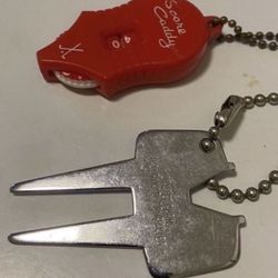 Vintage Crucible Steel Golf Cleat Tightener Cleaner Divot Repair Tool, Score Counter, and New Tees