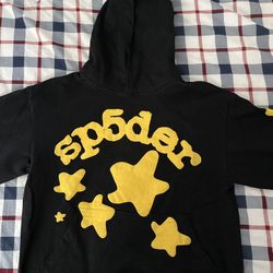 Yellow and black sp5der hoodie