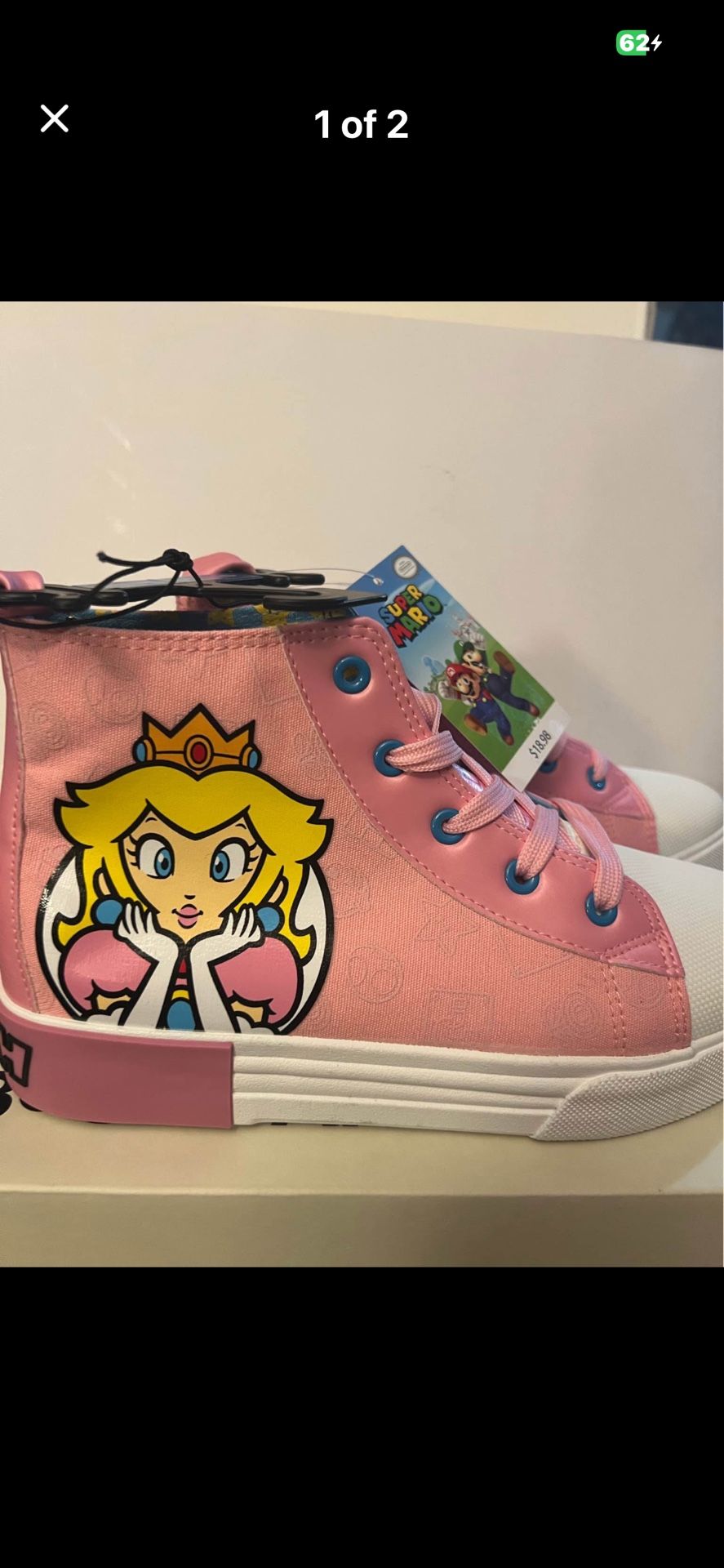 Super Mario Princess Peach Little Girl & Big Girl High Top Sneakers