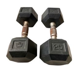 PAIR OF 25LBS DURA-BELL HEX DUMBBELLS – USED IN EXCELLENT CONDITION