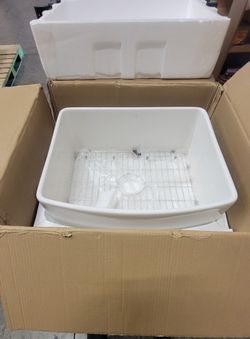 ABFC2420-W 24" Single Bowl Fireclay Farmhouse Kitchen Sink