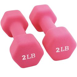  Set of 2 Neoprene Dumbbell Hand Weights, Anti-Slip, Anti-roll, Hex Shape Colorful