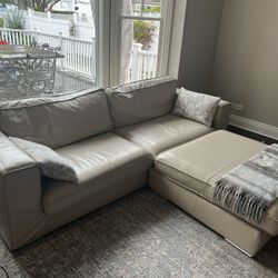 Leather Sofa’ With Ottoman 