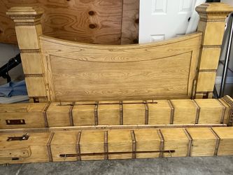Wood headboard and post