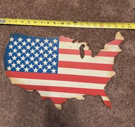 USA shaped flag theme wall decor