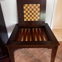 Hardwood Card/Chess Table w/ 4 Chairs 