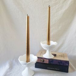 Indiana Glass Milk Glass Candleholders
