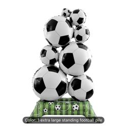 1-Pack Extra Large Soccer Ball Balloon - Black & White Soccer Decorations for Birthday Parties