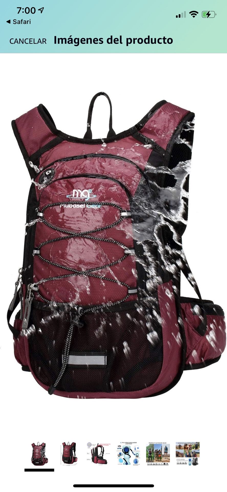 Mubasel Gear Insulated Hydration Backpack Pack with 2L BPA Free Bladder - Keeps Liquid Cool up to 4 Hours – for Running, Hiking, Cycling, Camping