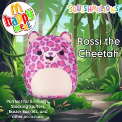 (NEW) 2025 McDonald's Squishmallows Happy Meal Toy #10 Rossi the Cheetah US Release (PERFECT FOR BIRTHDAY PARTIES)