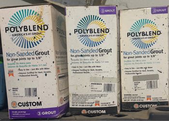 3 boxes poly blend grout white - Snow White - oyster gray