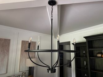Black Metal 5-Light Candle Chandelier