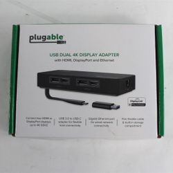 New Pluggable USBC-6950UE Dual 4k Display Adapter With HDMI DisplayPort And Ethernet