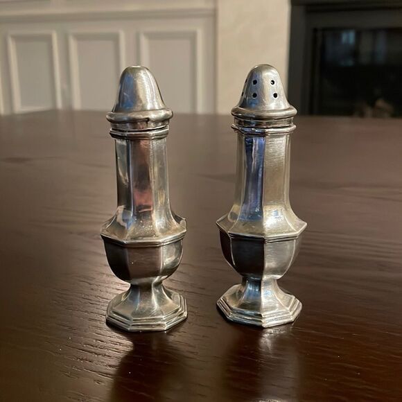 Coronet Plate Salt and Pepper Shakers, EP Lead Silver Plate, Vintage Silverplate