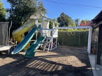 Oak Playset 3 Swings And 3 Slides!!!!