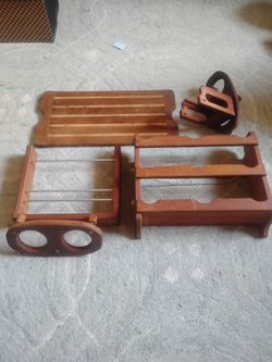 Vintage Solid Teak Boat Accessories Bundle - 5 Pcs