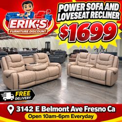 New recliner sofa and loveseat