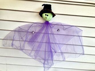 Purple Tulle Witch Wall Hanging