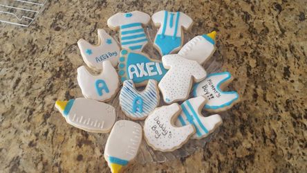 Baby shower sugar cookies