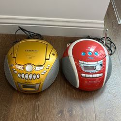 ✨ Y2K Sony Boombox Duo – Gold + Red CD/Cassette Players ✨