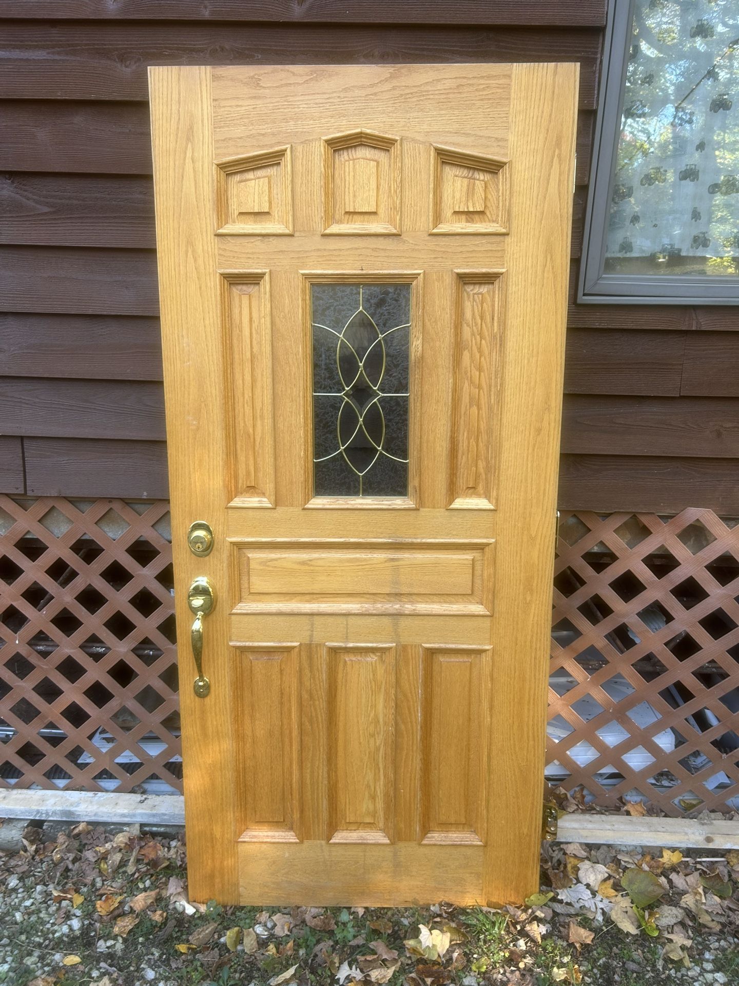 Solid Wood Exterior Door Door Measures 36”80  “ Threshold Included Great Shape With Frame $200 OBO 