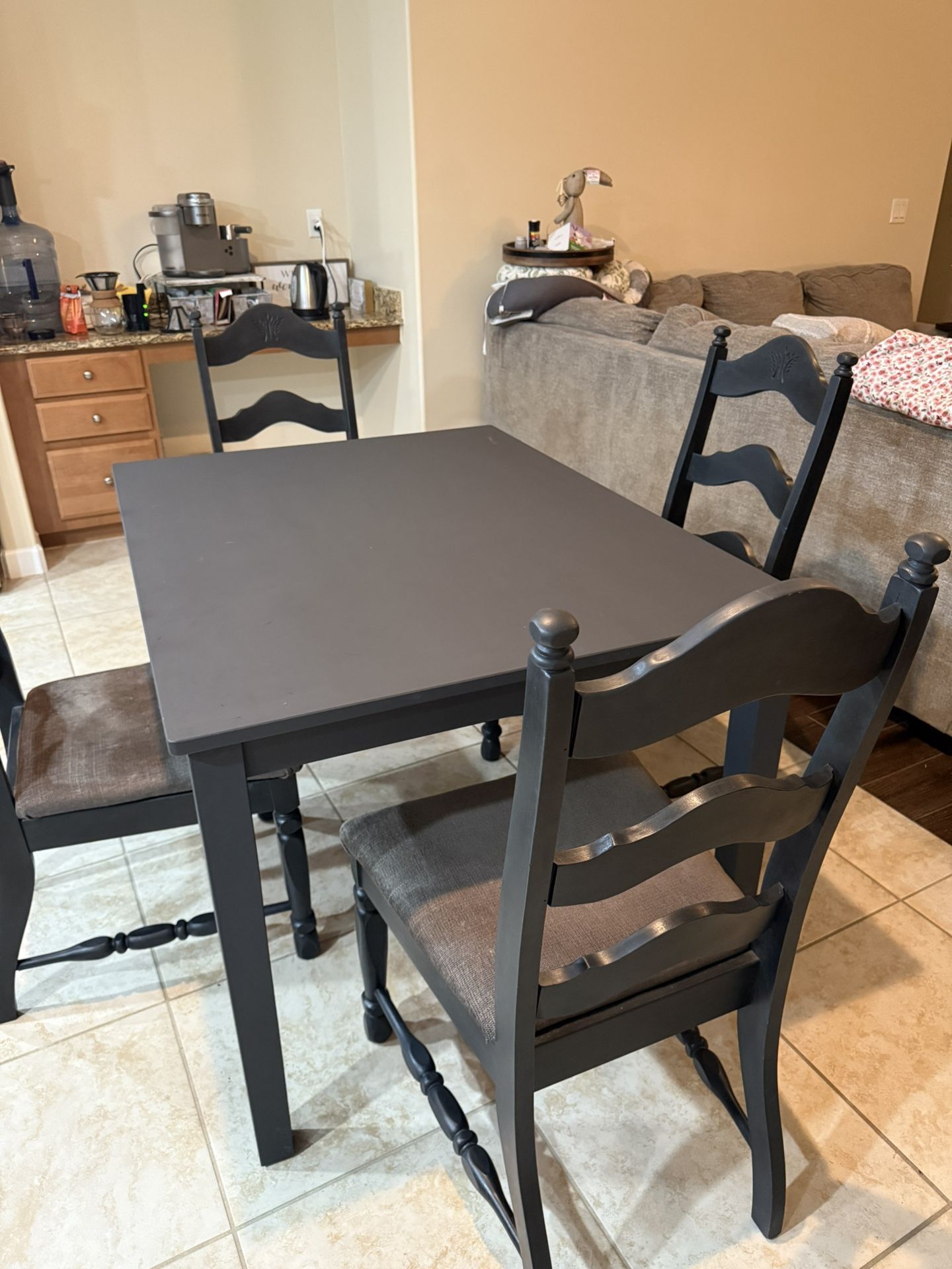 Charming Black 4-Piece Dining Set – Solid & Stylish!