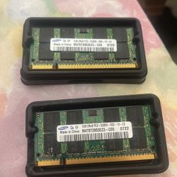 Samsung 1gb 2rx8 PC2 Laptop Memory x2