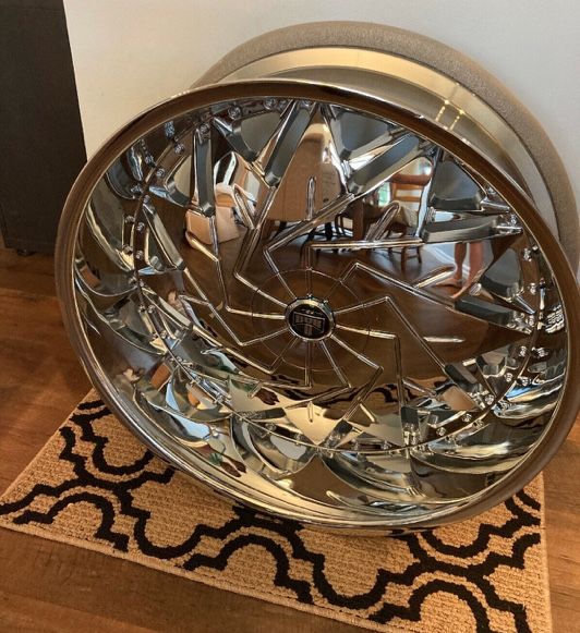 26 inch Dub Dazr Wheels Rims w/ matching Steering Wheel
