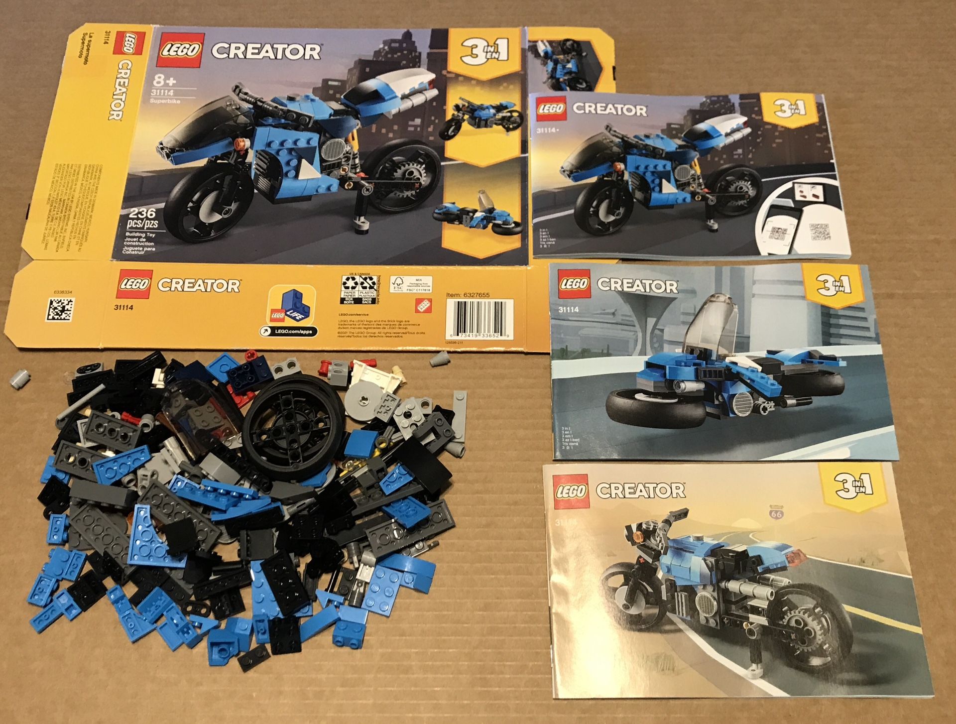 Lego Creator 3in1, 31114 Superbike, Box, Retired Set, Instructions, All pieces!