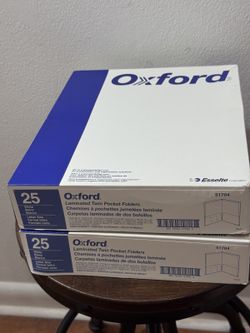 Oxford Twin Pocket Folders 25/Pkg, Letter Size - White