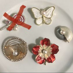 Authentic Pearl Brooches 