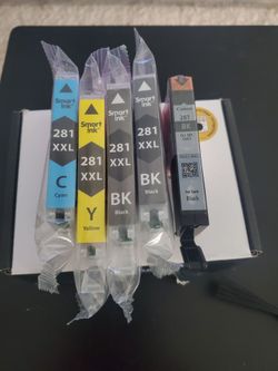 Printer ink for Canon #281 XXL 5 Cartriges Cyan, Yellow and 3 Black