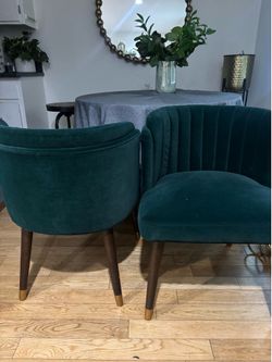 Hunter green velvet chairs