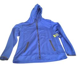 Tek Gear Men's Essential Fleece Zipup Hoodie Size XXL  Black And Blue NWT Active