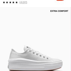 Women’s Converse All Star Move White Canvas Platform 8.5 Excellent Condition