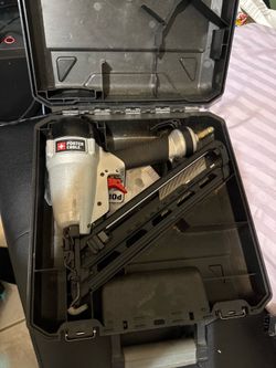 PORTER-CABLE Pneumatic Finish Nail Gun, Silver/Black, Hard Carrying Case