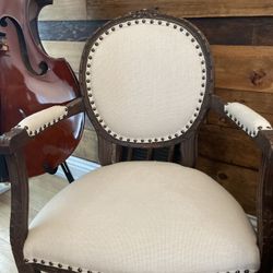 Pair Of Hand Carved Chairs With Brand New Upholstery 