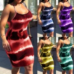 Tye Dye Backless Summer Dress