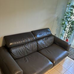 Sofa Gray Leather 