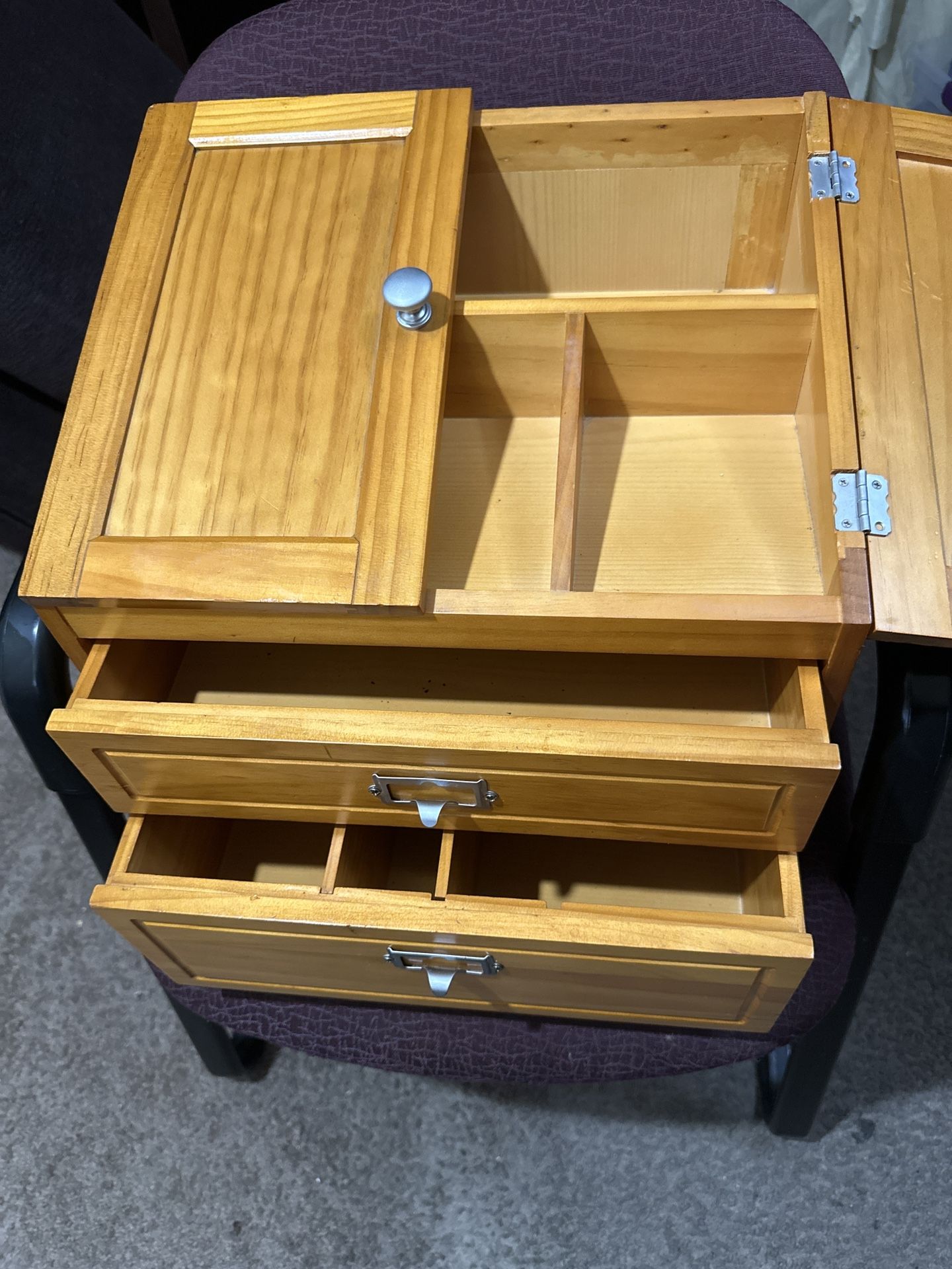 ✨Wood Desk & Vanity Organizer – 2 Drawers + Top Storage