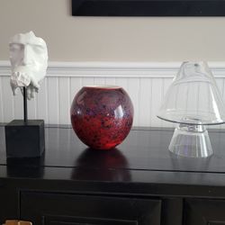 Home Decor, Vase, Modern Face, Glass Candle Holder 