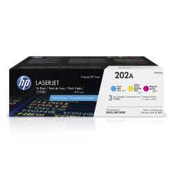 Original HP 202A Cyan, Magenta, Yellow Toner Cartridges (3-pack) | Works with HP Color LaserJet Pro M254, HP Color LaserJet Pro MFP M281 Series | CF50